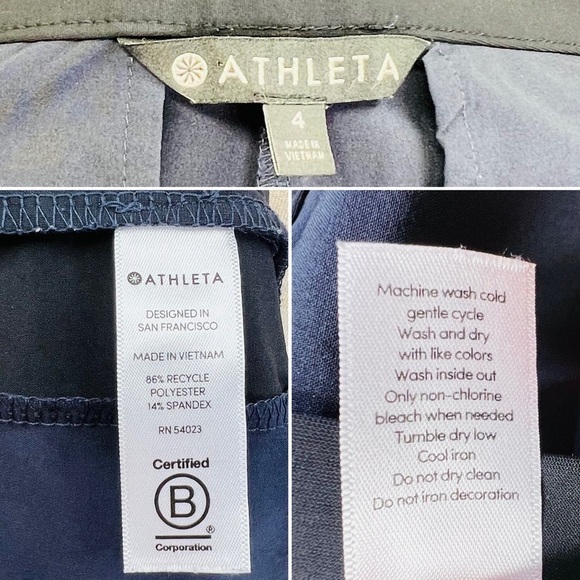 Athleta Gramercy Track Pants Trouser Size 4 X-Small Navy Blue & Black EUC - Picture 8 of 10